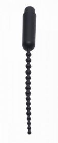 Dark Rod Vibrating Beaded Silicone Sound Black