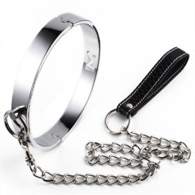 SM Metal Stainless Steel Neck Collar BDSM Sexy Leash Ring Chain Slave Bondage Toys Role Play Erotic Sex Toys For Women Men (Color: woman)